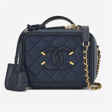 chanel navy vanity case